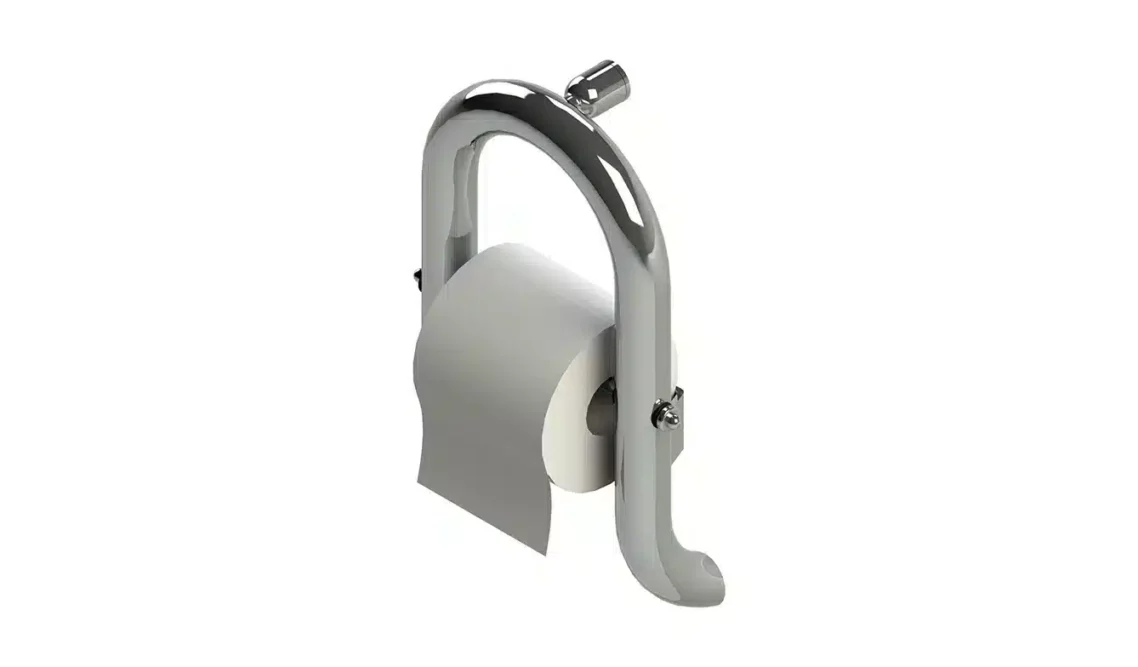 Invisia wall toilet paper roll holder in chrome polished finish.