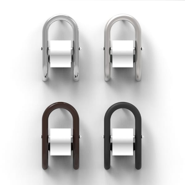 The Invisia Toilet Roll Holder in all 4 finishes