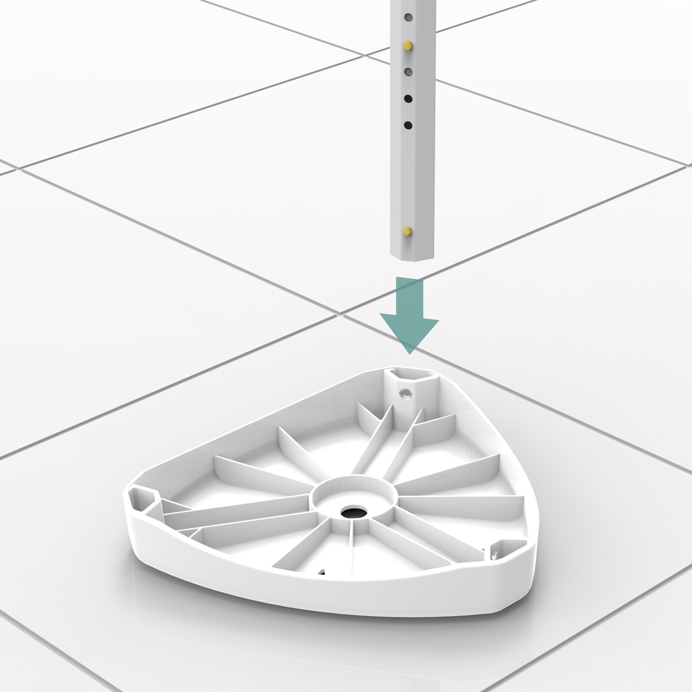 Illustration of how to install the shower stool legs