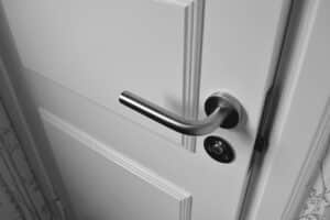 Photo of a lever door handle.