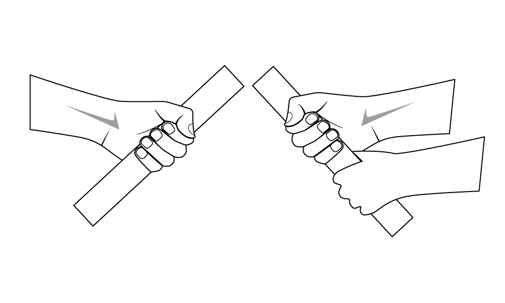 Illustrations showing one handed and two handed use of grab bars