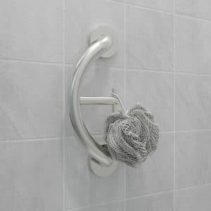 Plus Series Towel Hook in context on a tiled wall